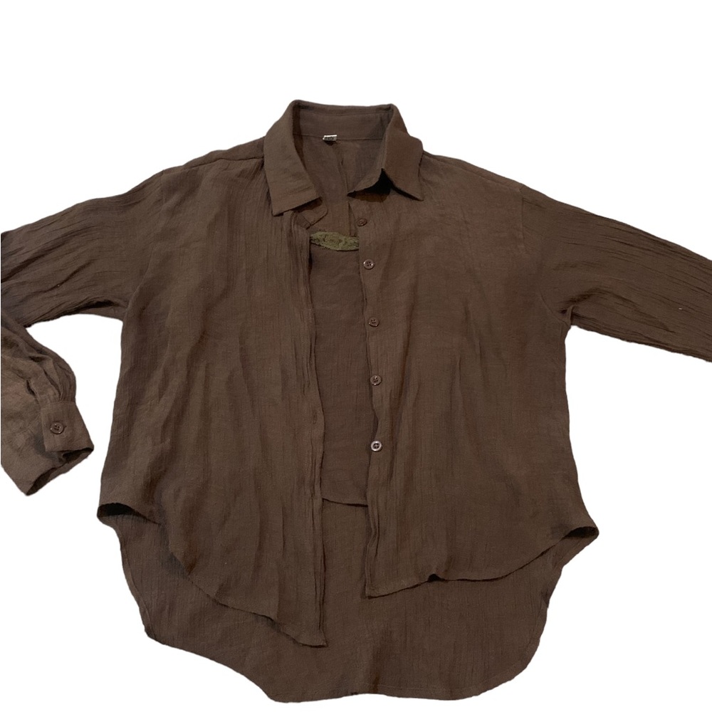 Brown Shirt and tank top set!